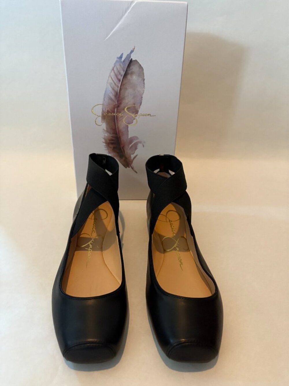 New in Box Jessica Simpson Mandalaye Black Ballet Flats Size 9 Ankle Strap
